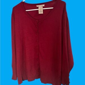 Philosophy red cardigan sweater